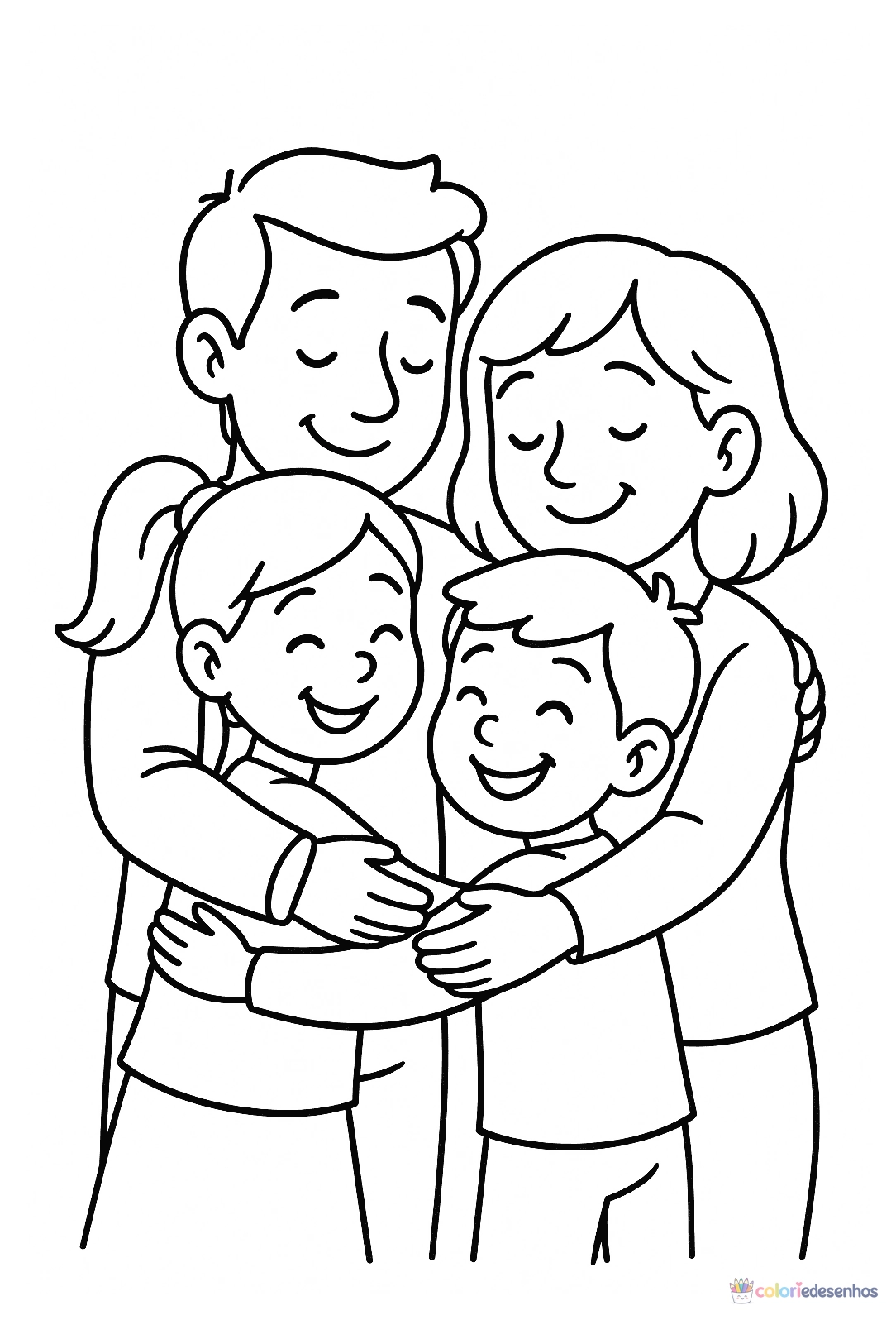 Família para colorir