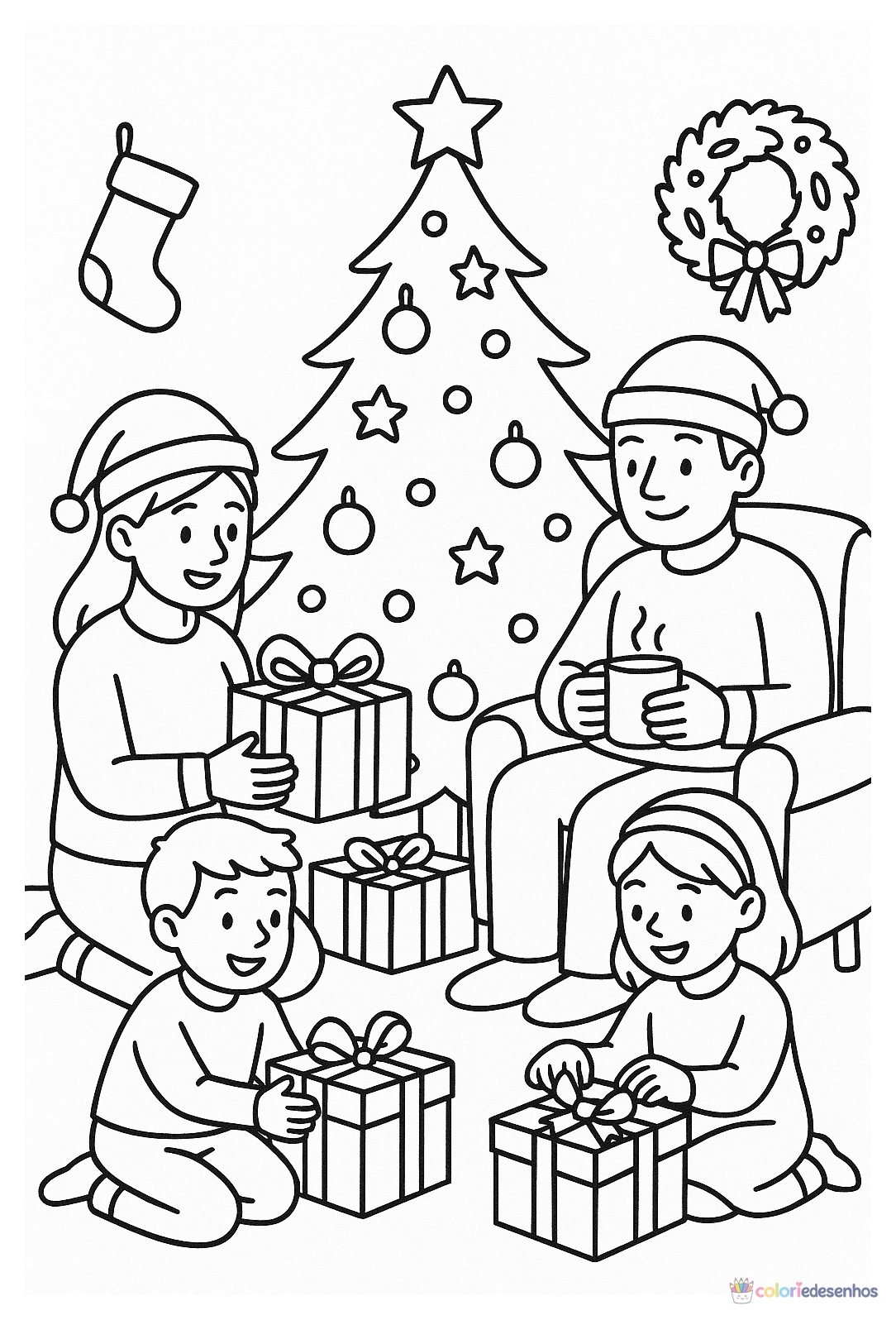 Família para colorir