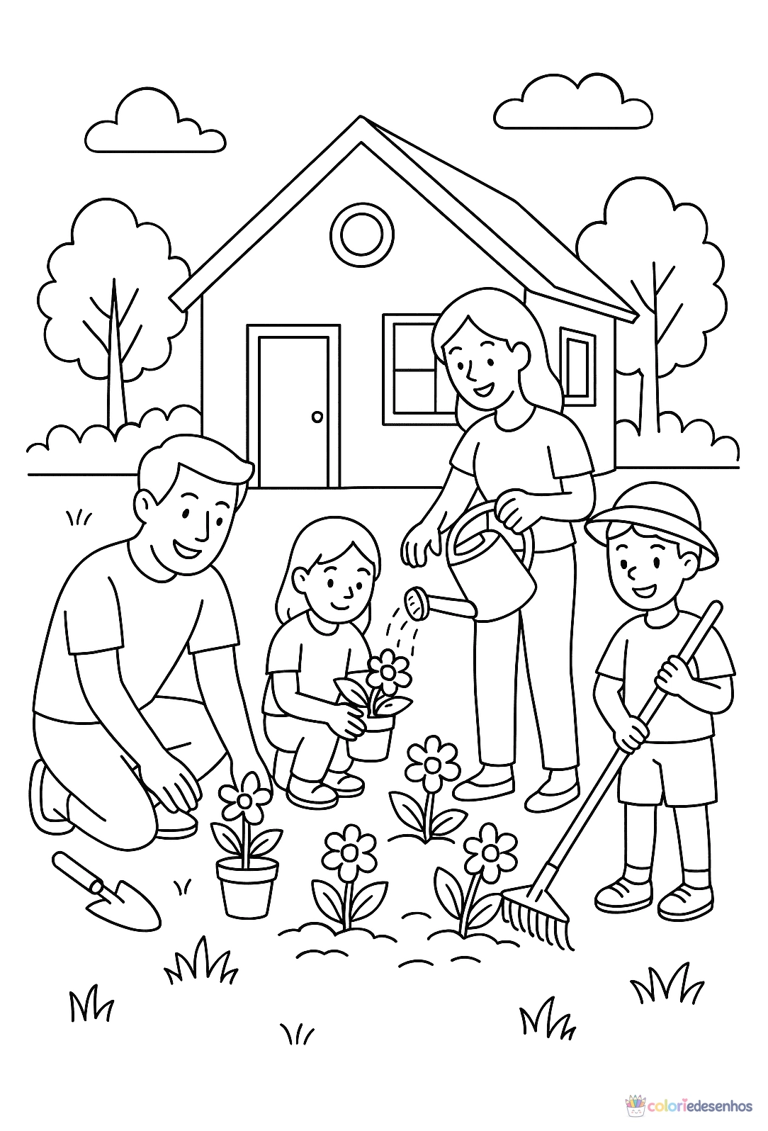 Família para colorir