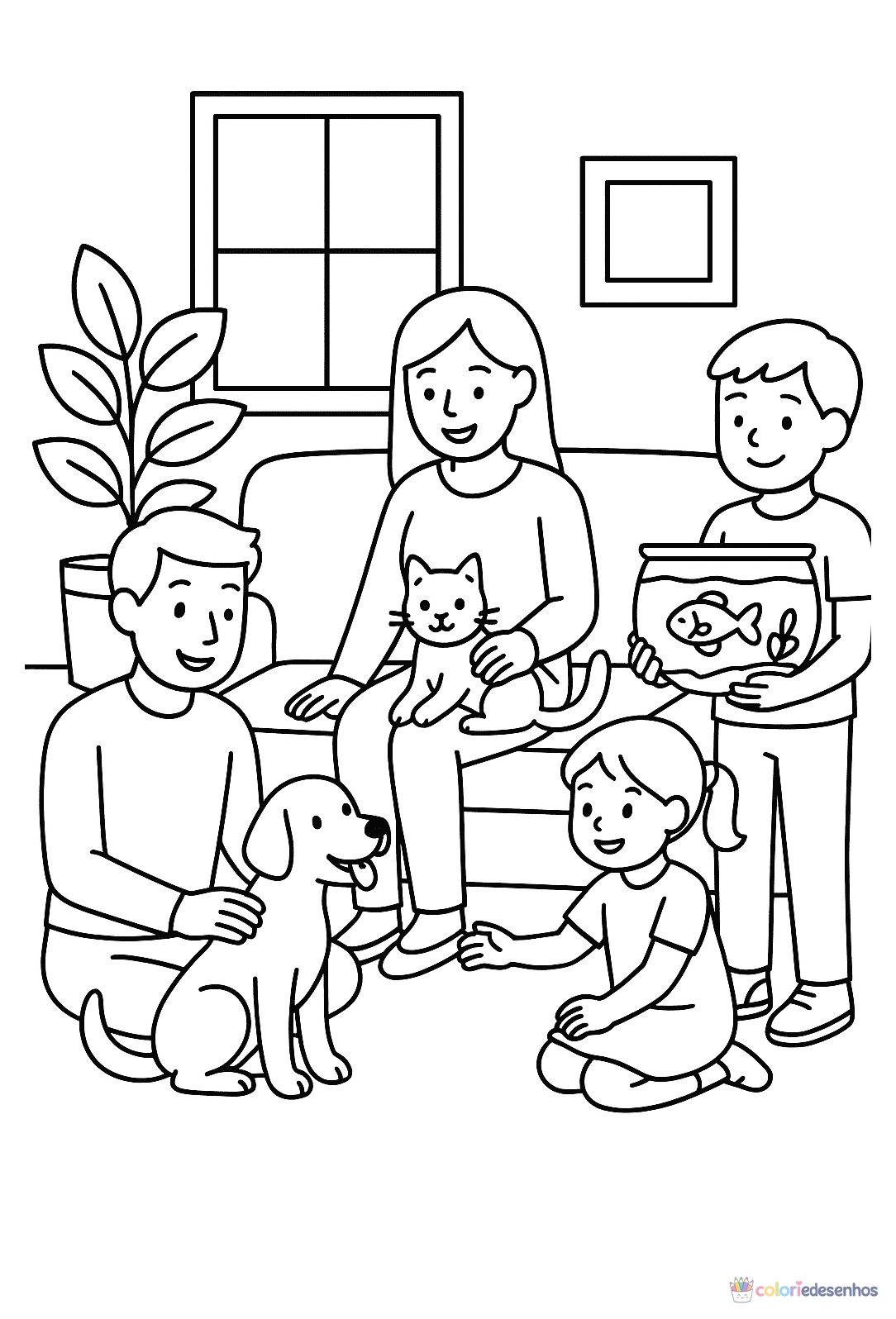 Família para colorir