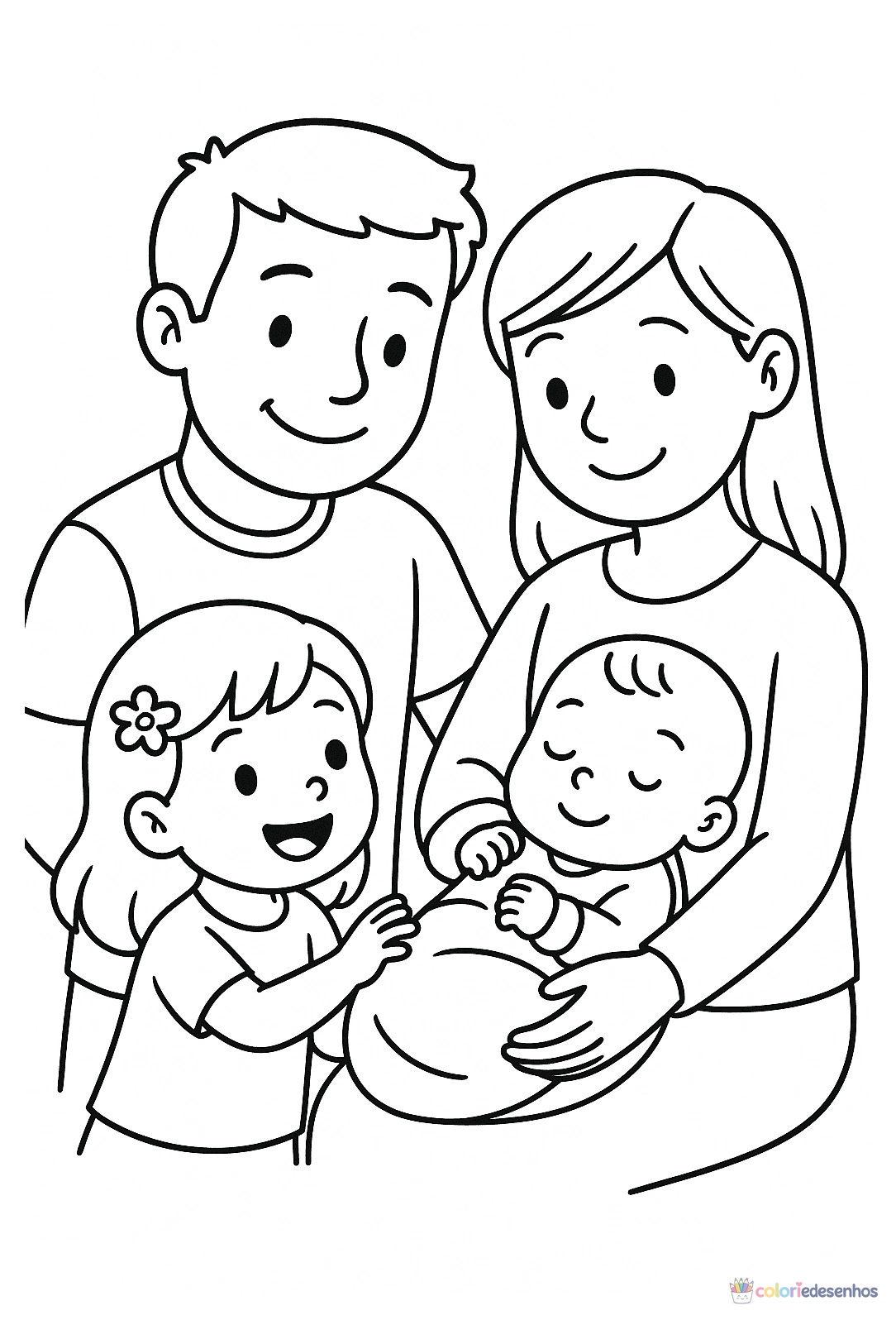 Família para colorir