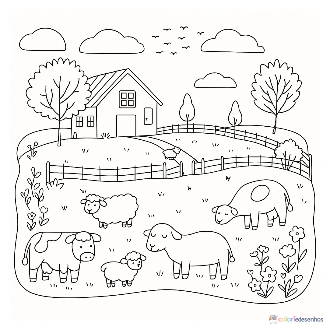 Desenhos de Fazenda para colorir