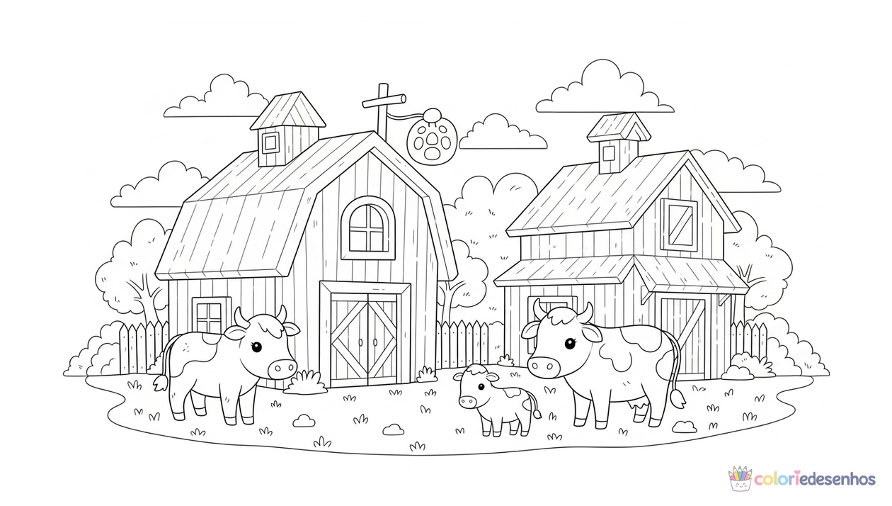 Fazenda para imprimir e colorir para colorir