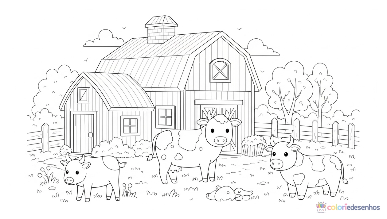 Fazenda para imprimir e colorir para colorir