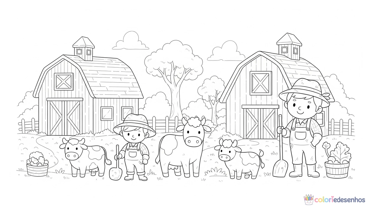Fazenda para imprimir e colorir para colorir