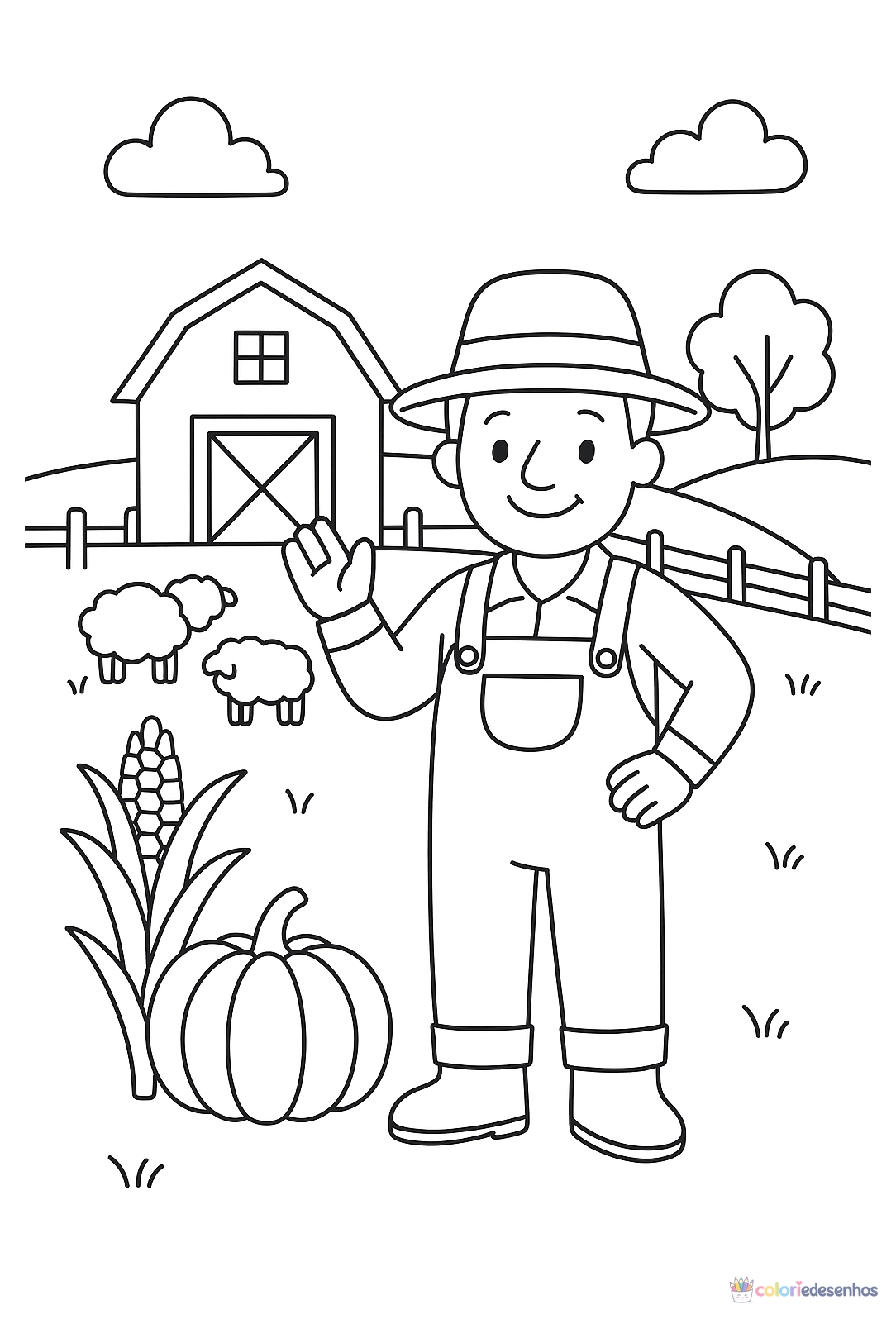 Fazenda para colorir