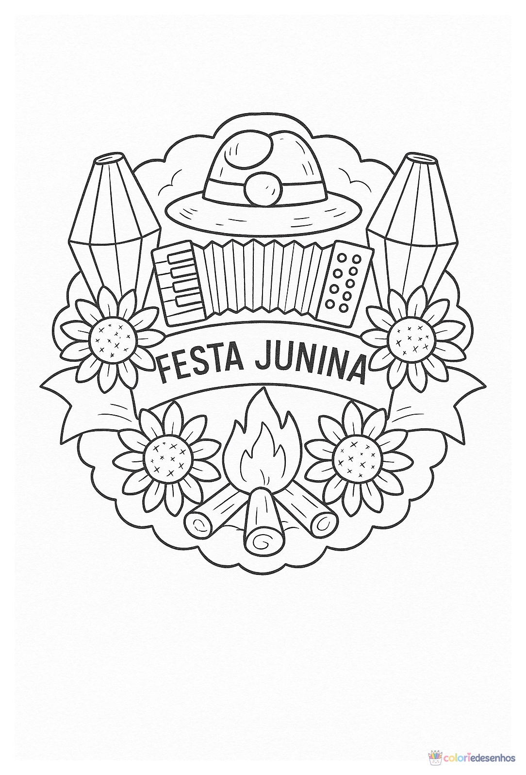 Festa Junina para colorir
