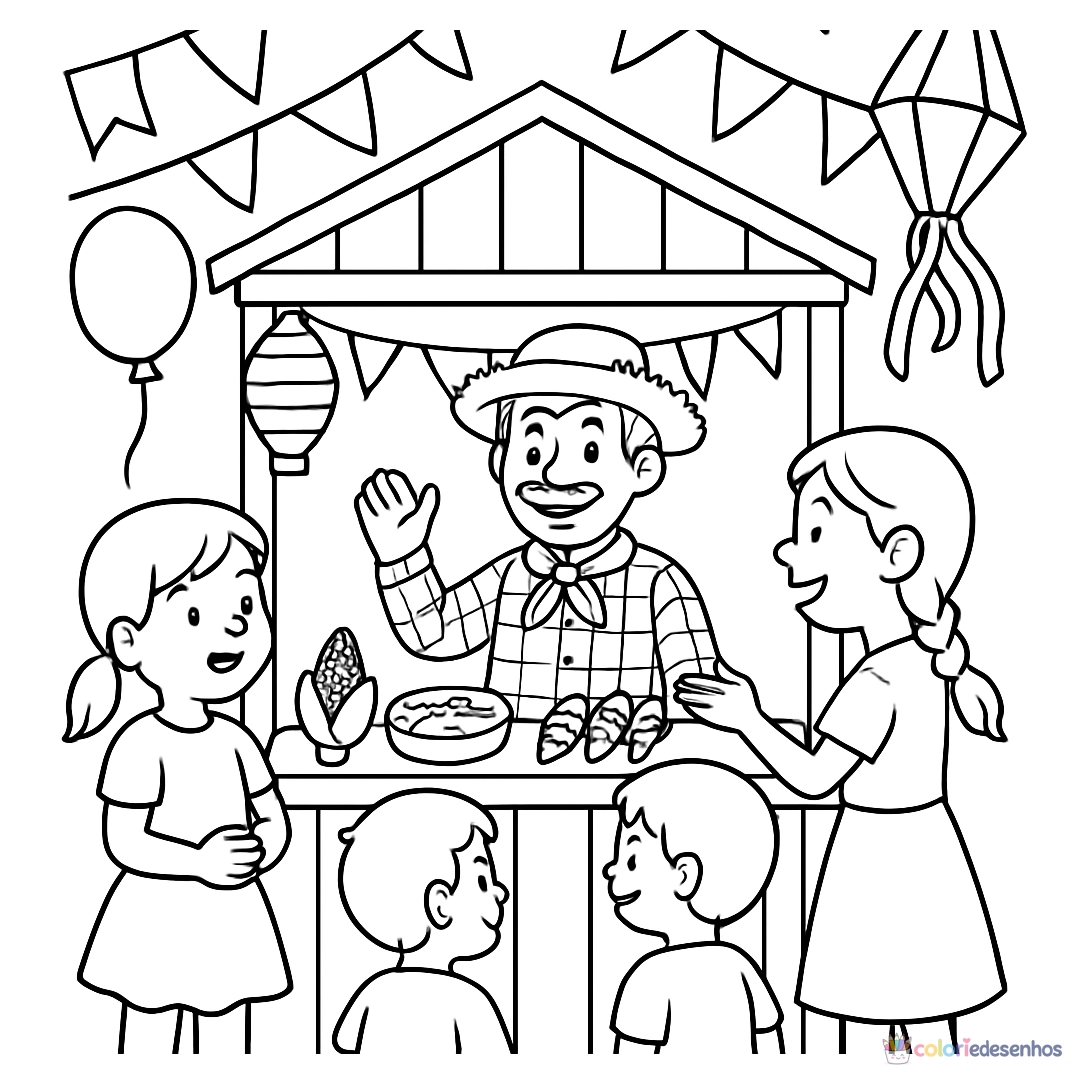 Festa Junina para colorir