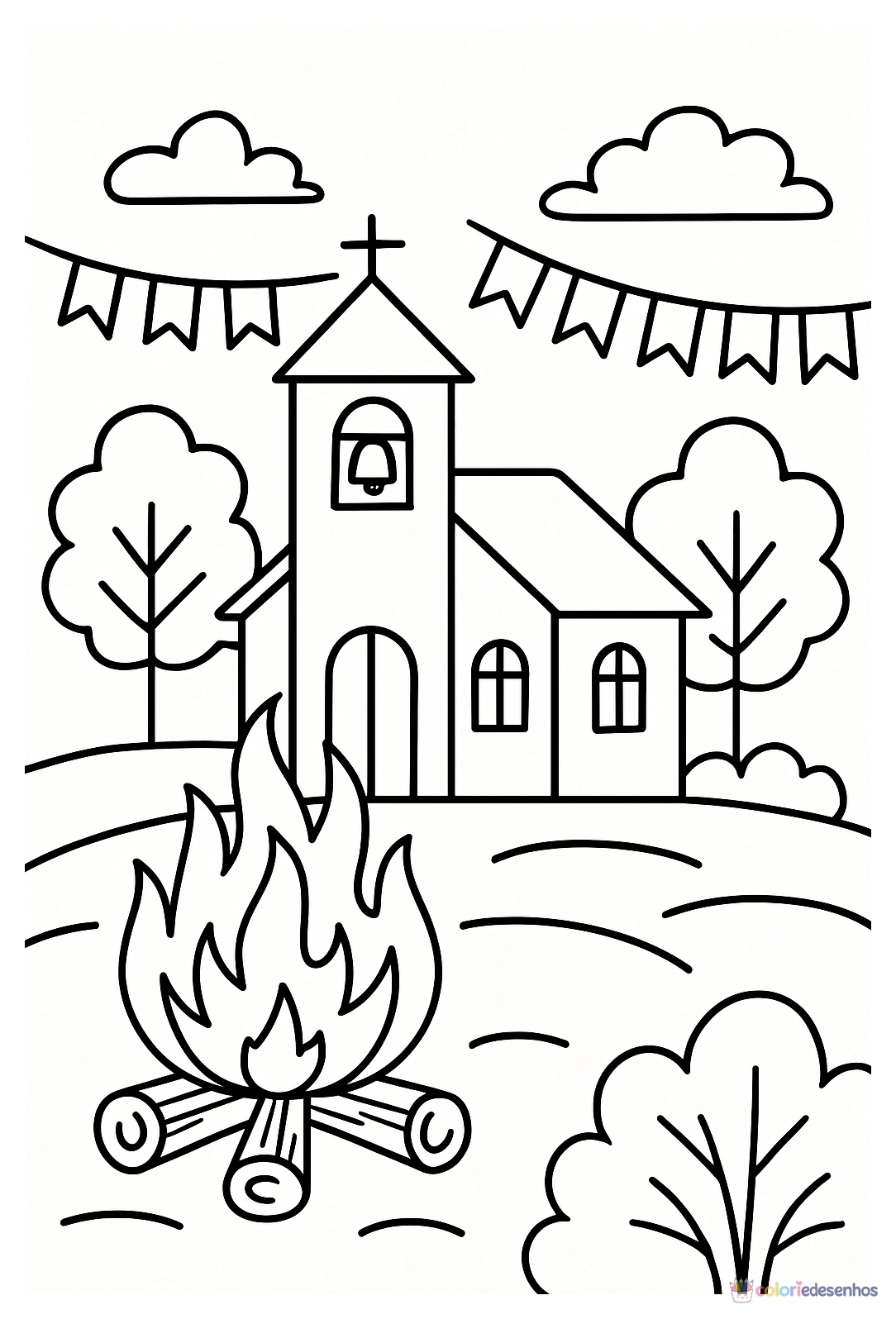 Festa Junina para colorir