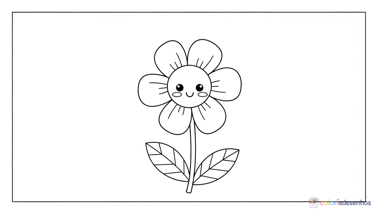 Flor para imprimir e colorir para colorir