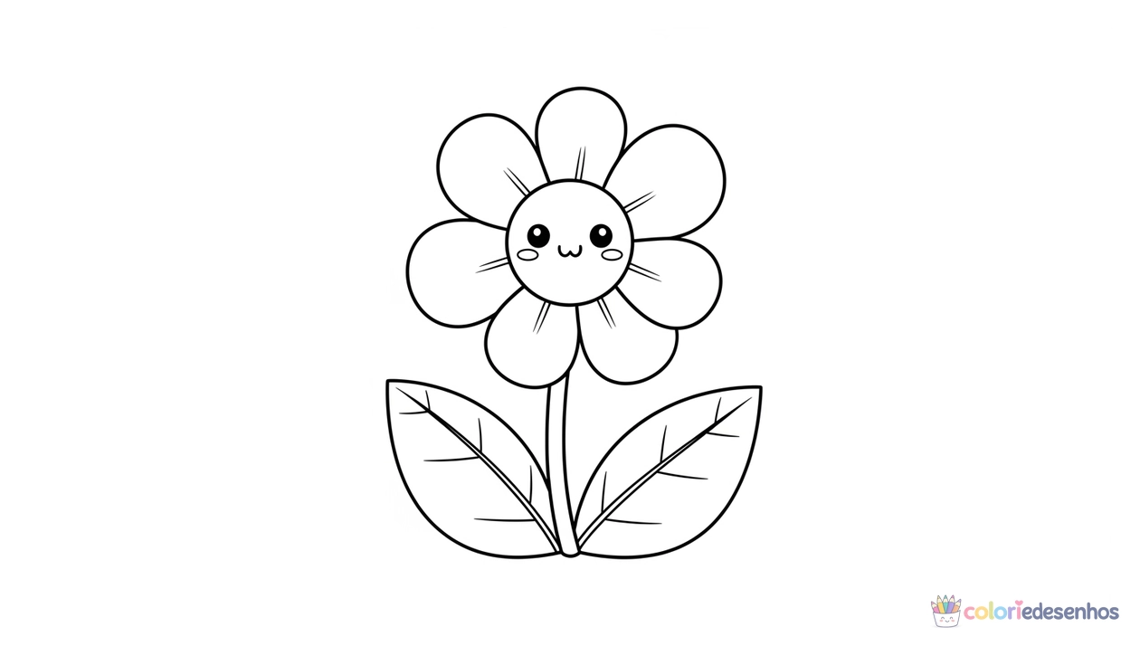 Flor para imprimir e colorir para colorir
