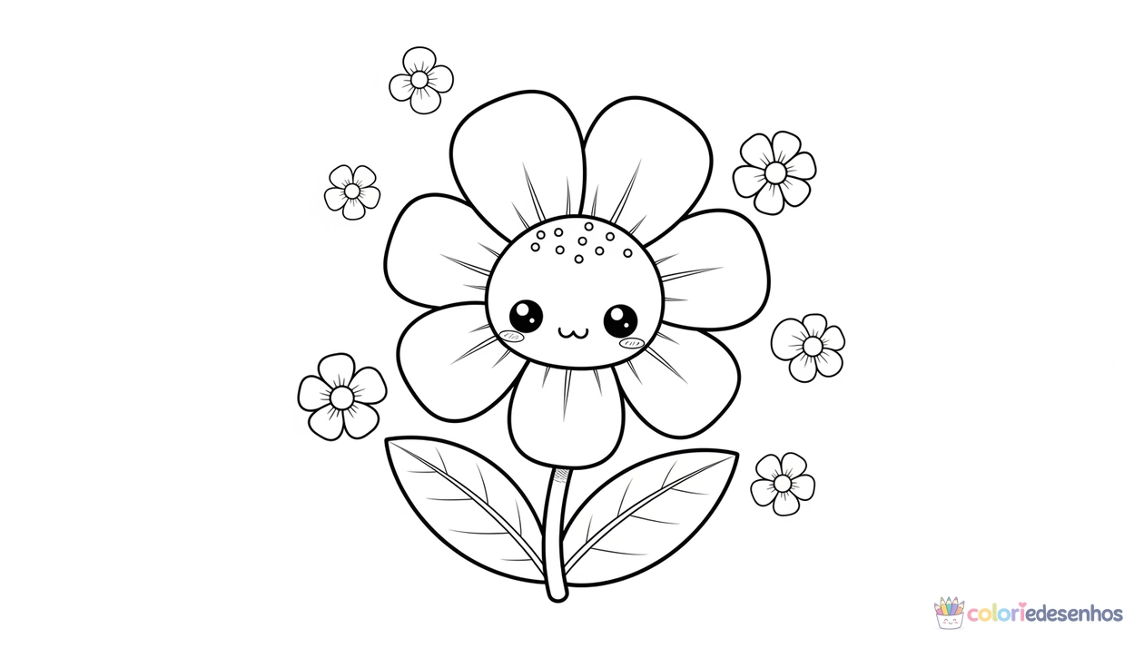 Flor para imprimir e colorir para colorir