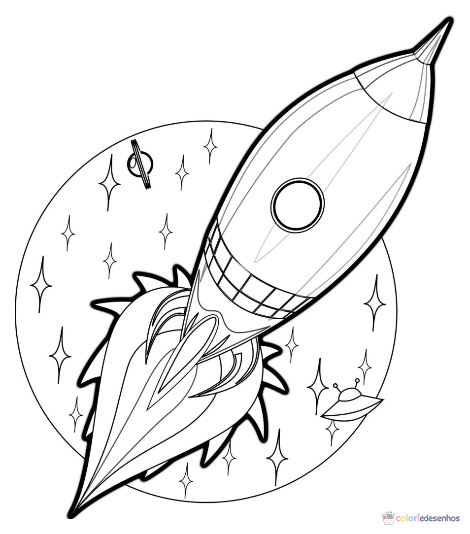 Foguete para colorir