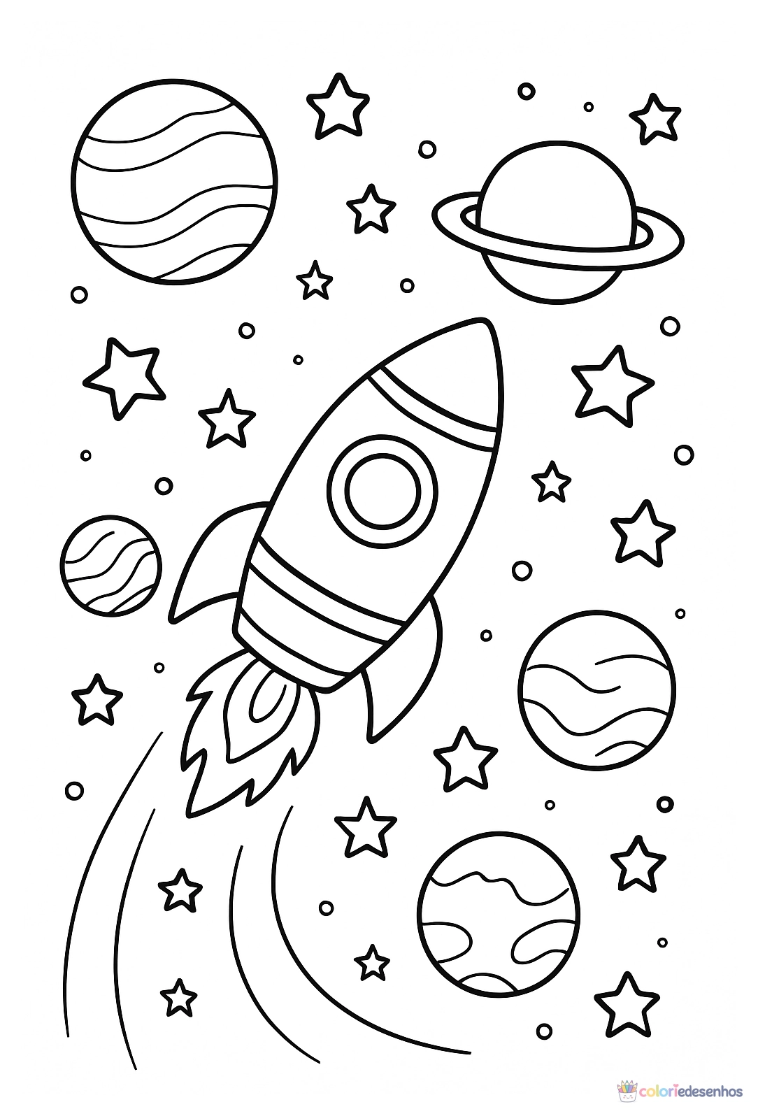 Foguete para colorir