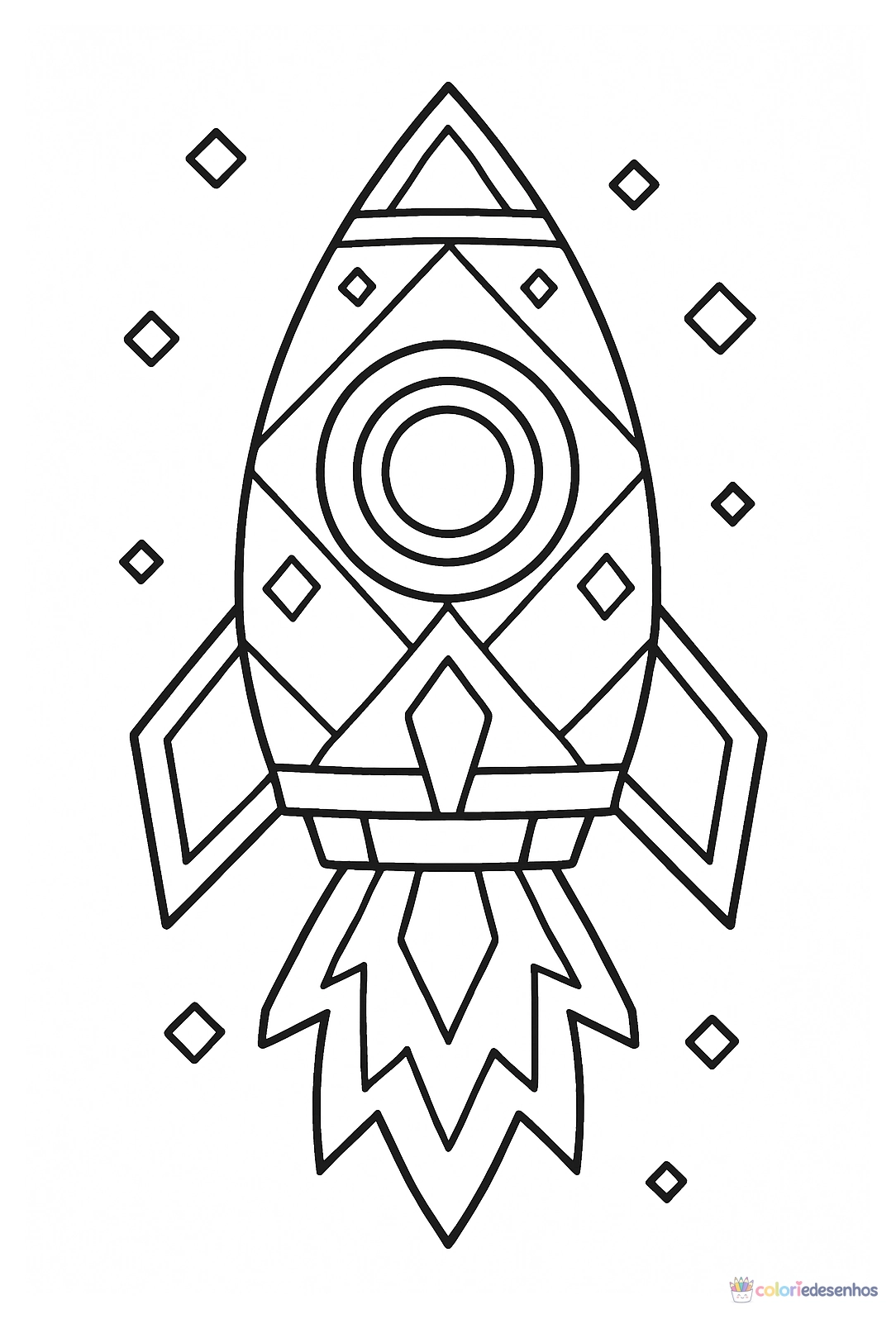 Foguete para colorir