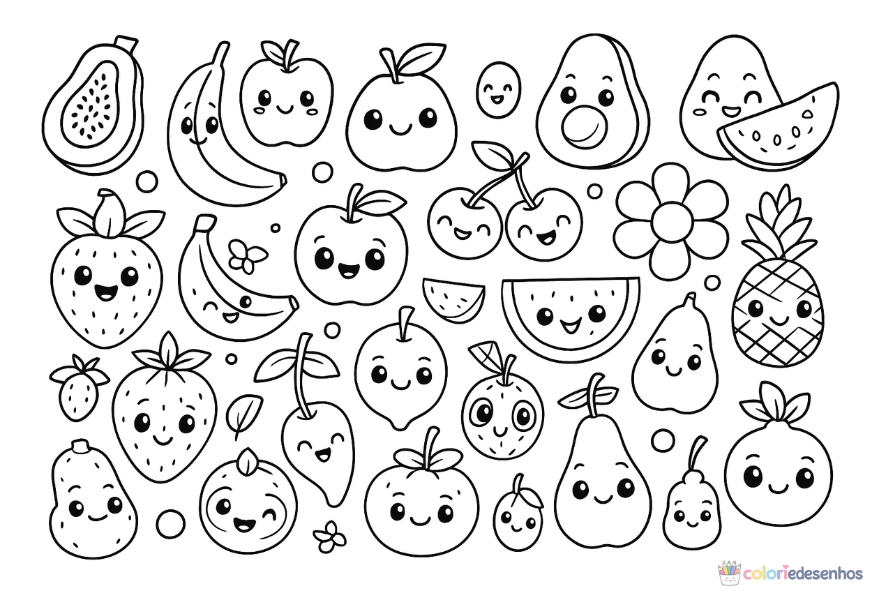 Frutas para colorir