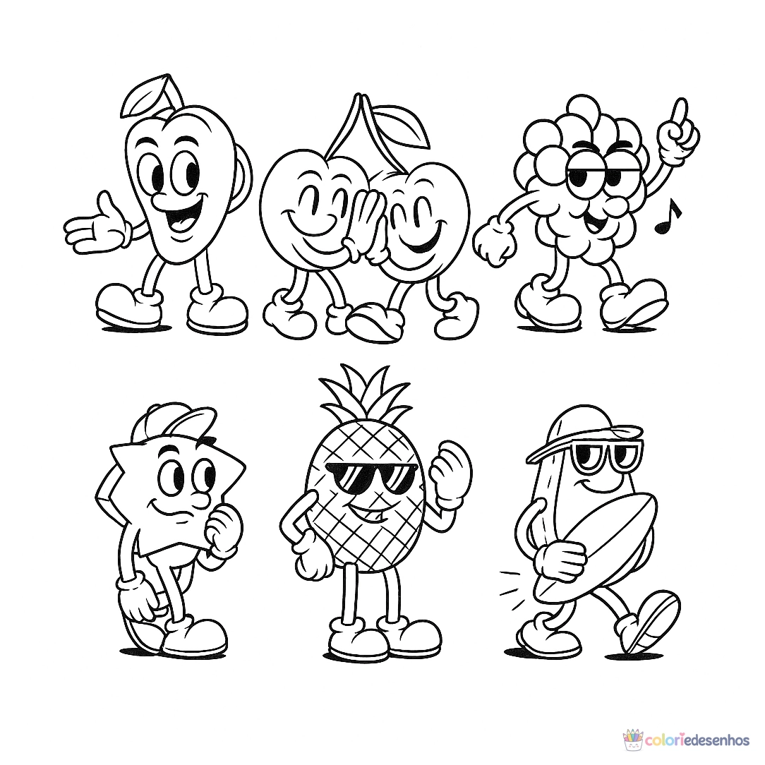 Frutas para colorir