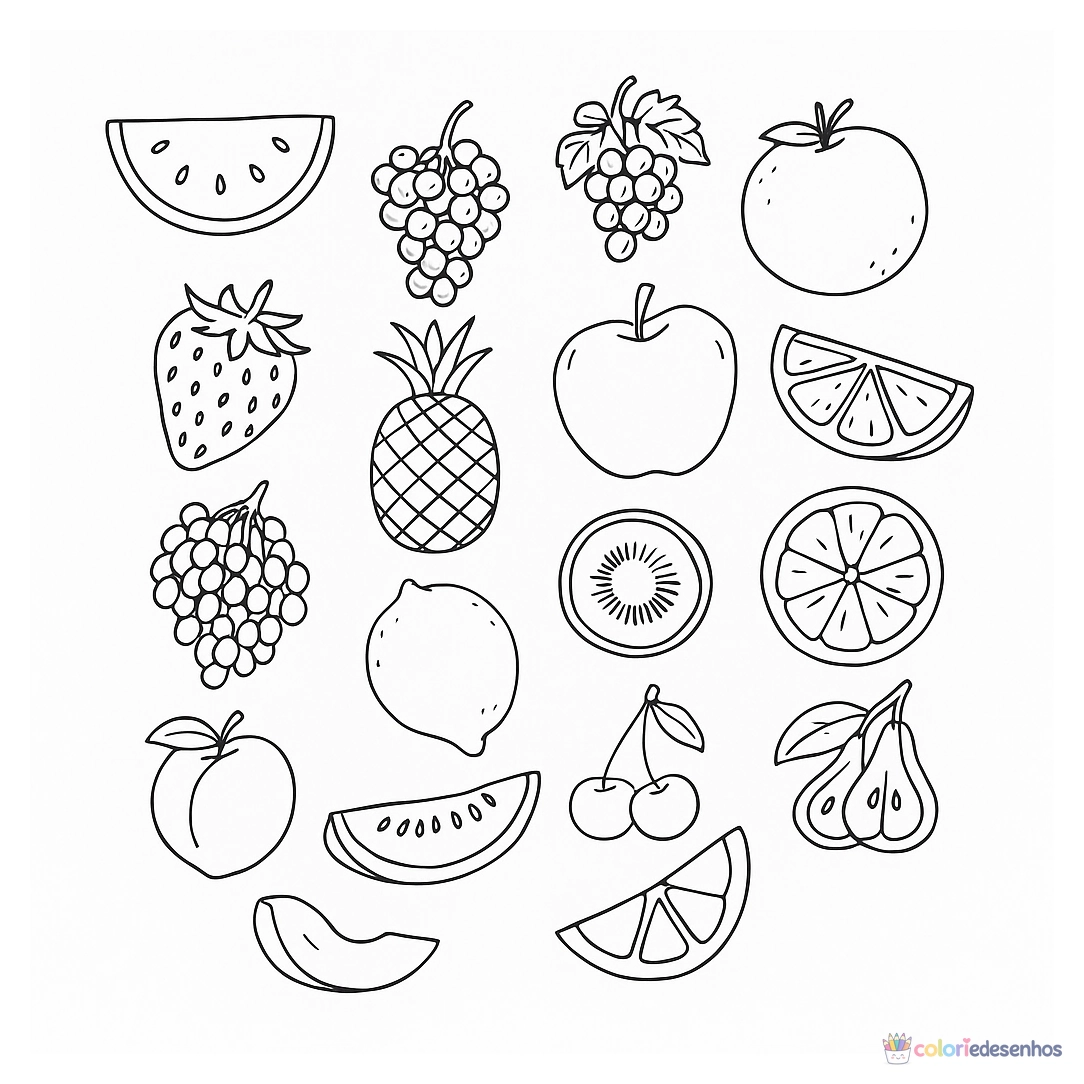 Frutas para colorir