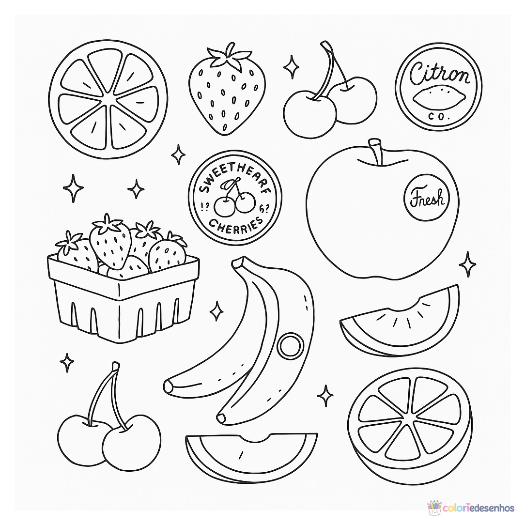 Frutas para colorir