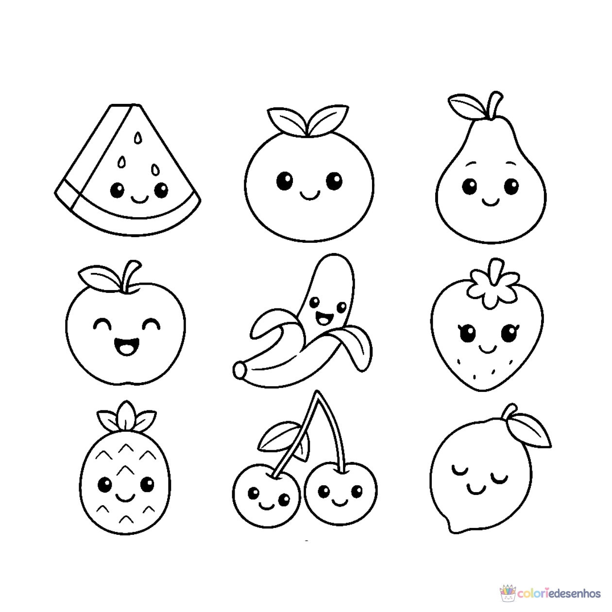 Frutas para colorir