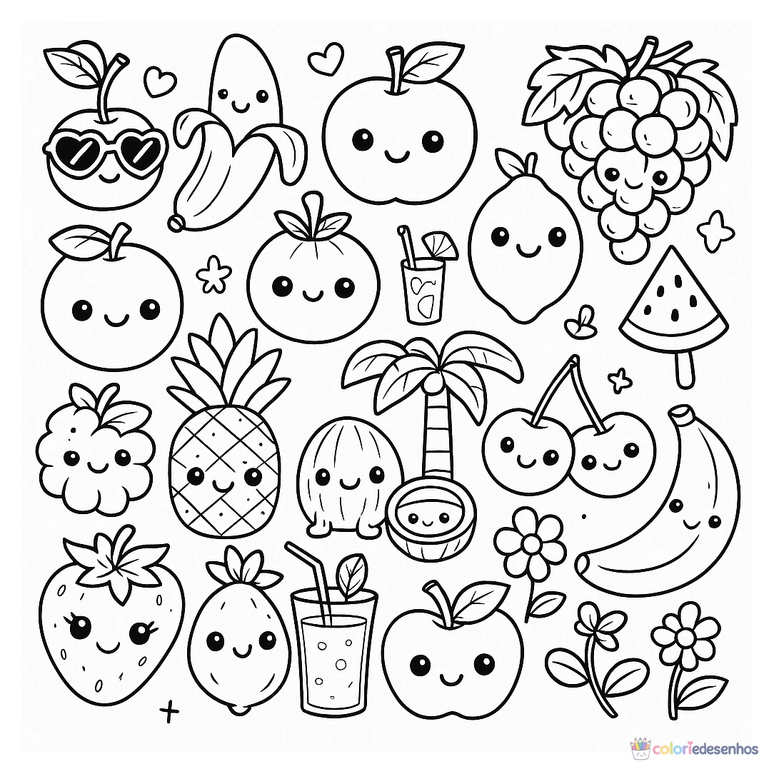Frutas para colorir