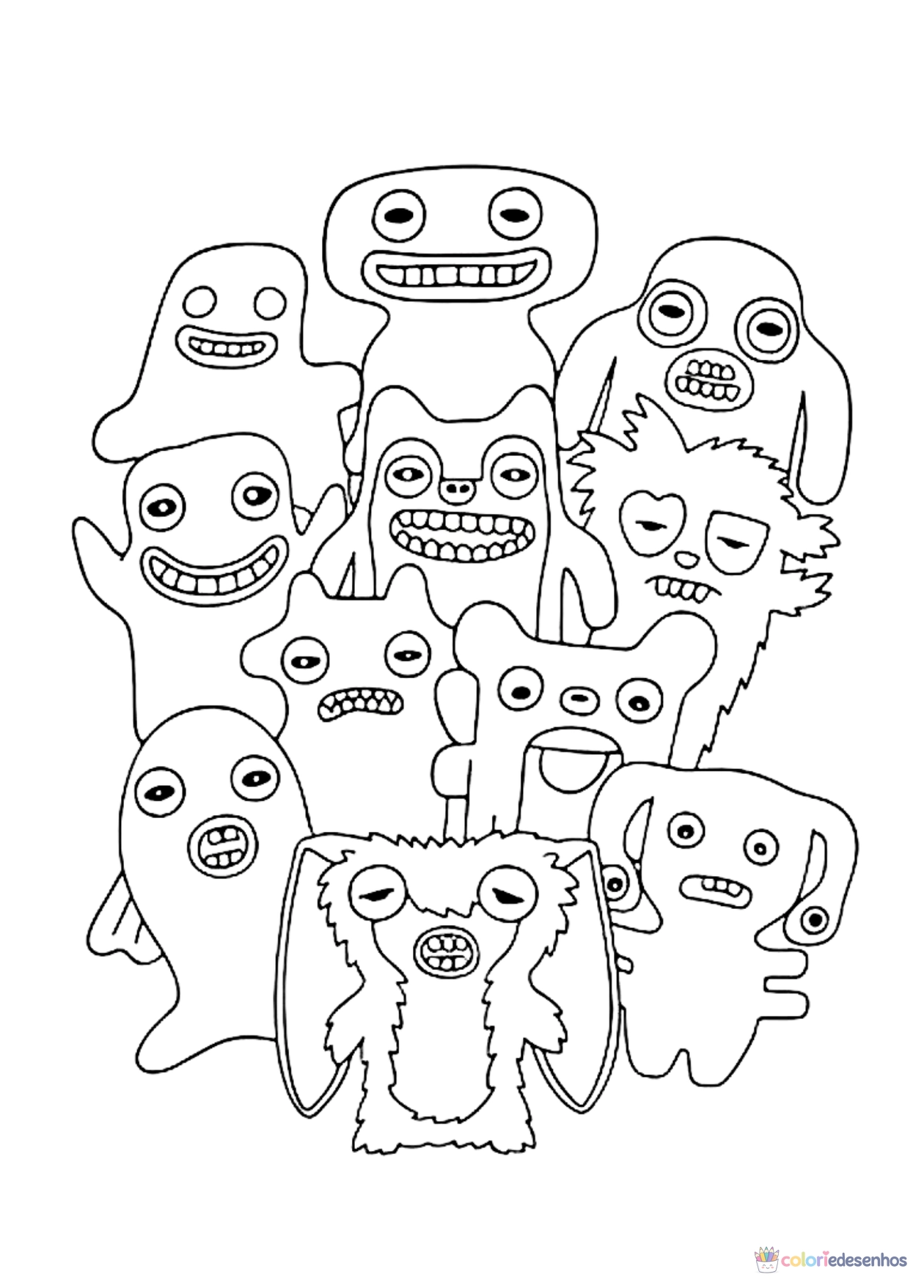 Fugglers para imprimir e colorir para colorir