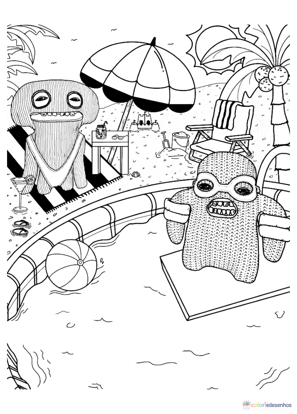 Fugglers para imprimir e colorir para colorir