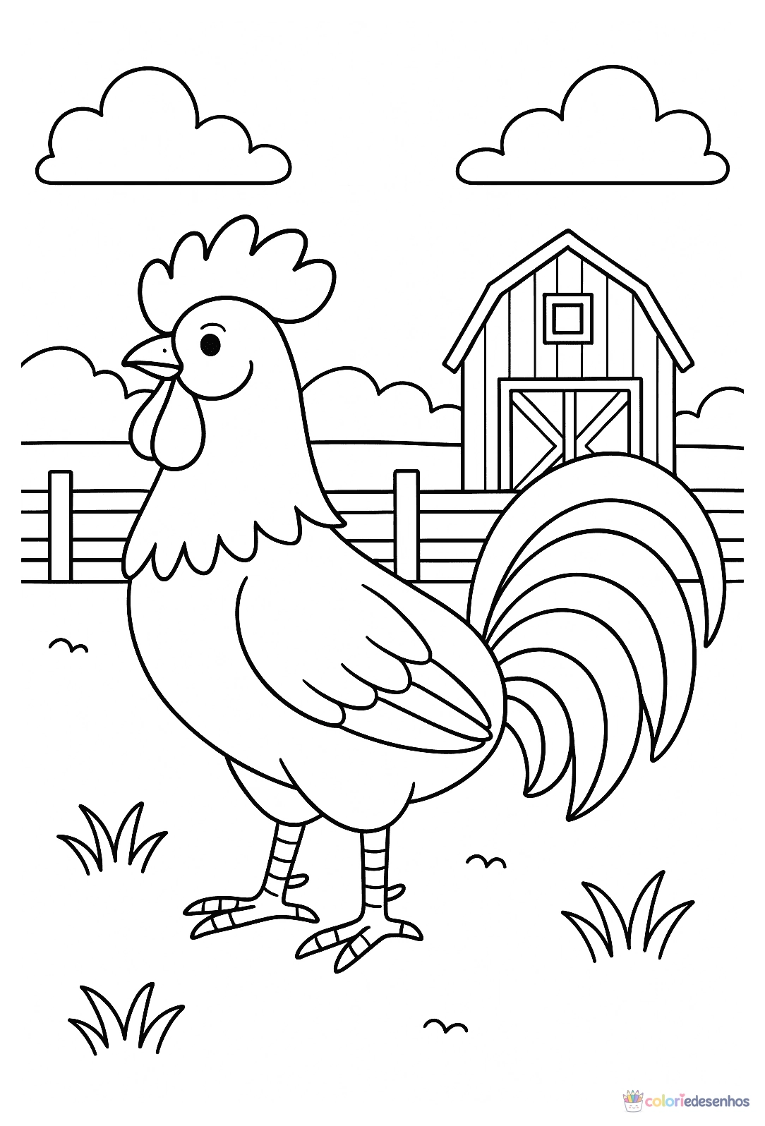 Galo para colorir