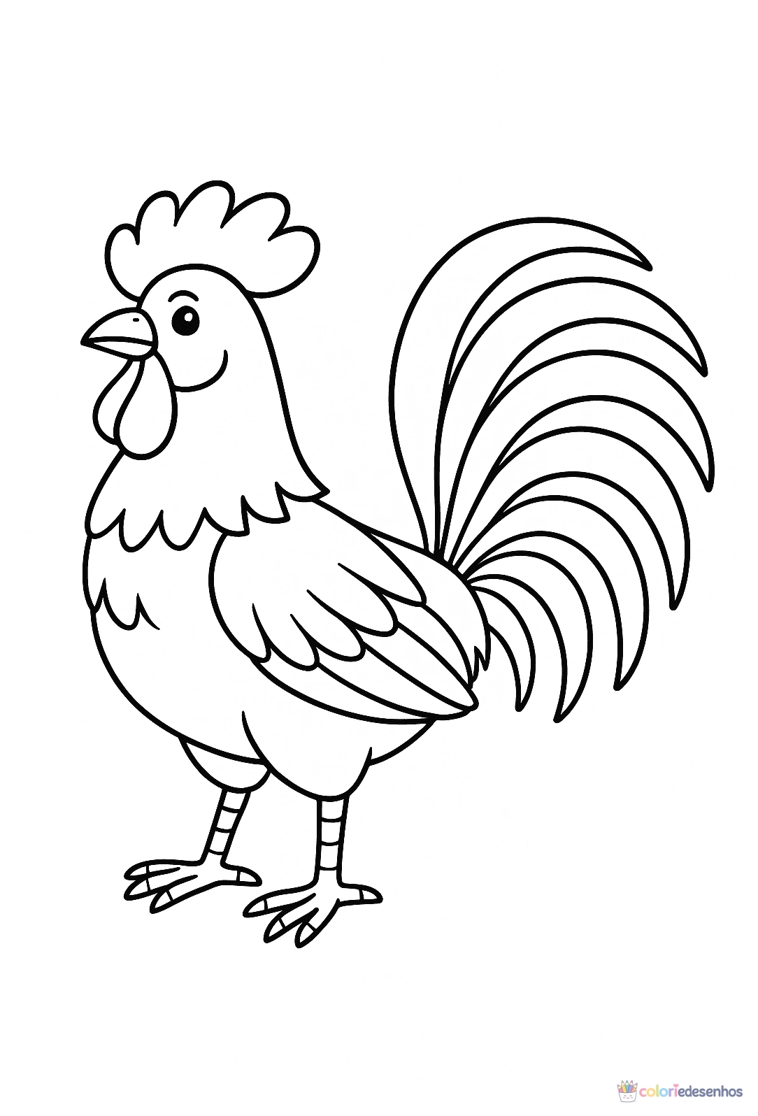 Galo para colorir