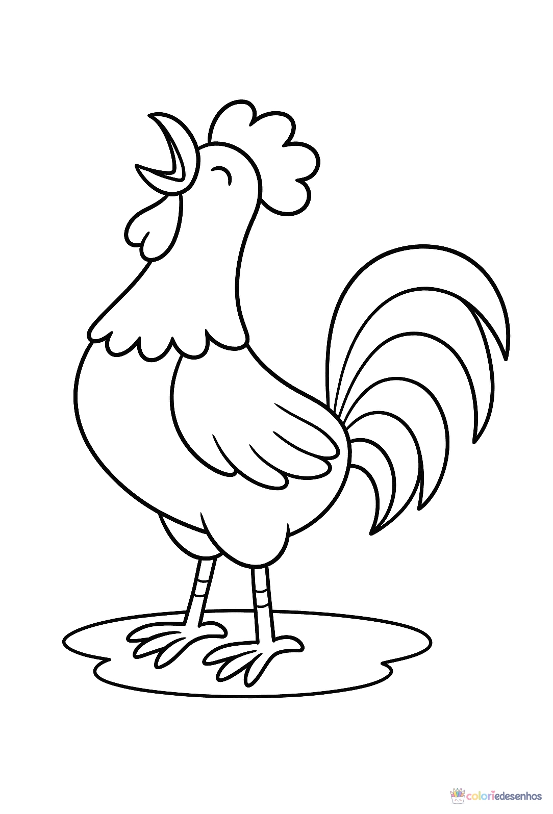 Galo para colorir