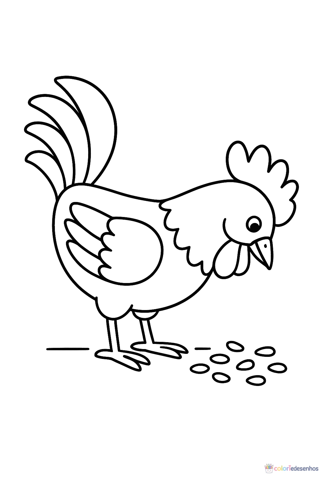 Galo para colorir