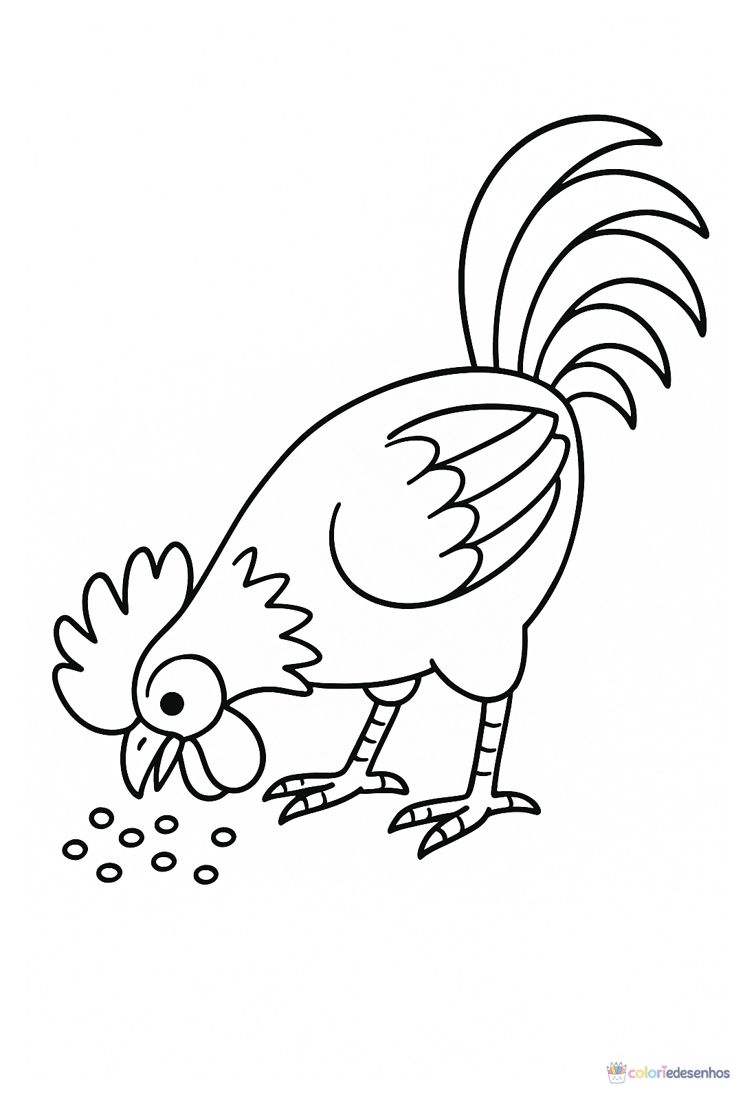 Galo para colorir