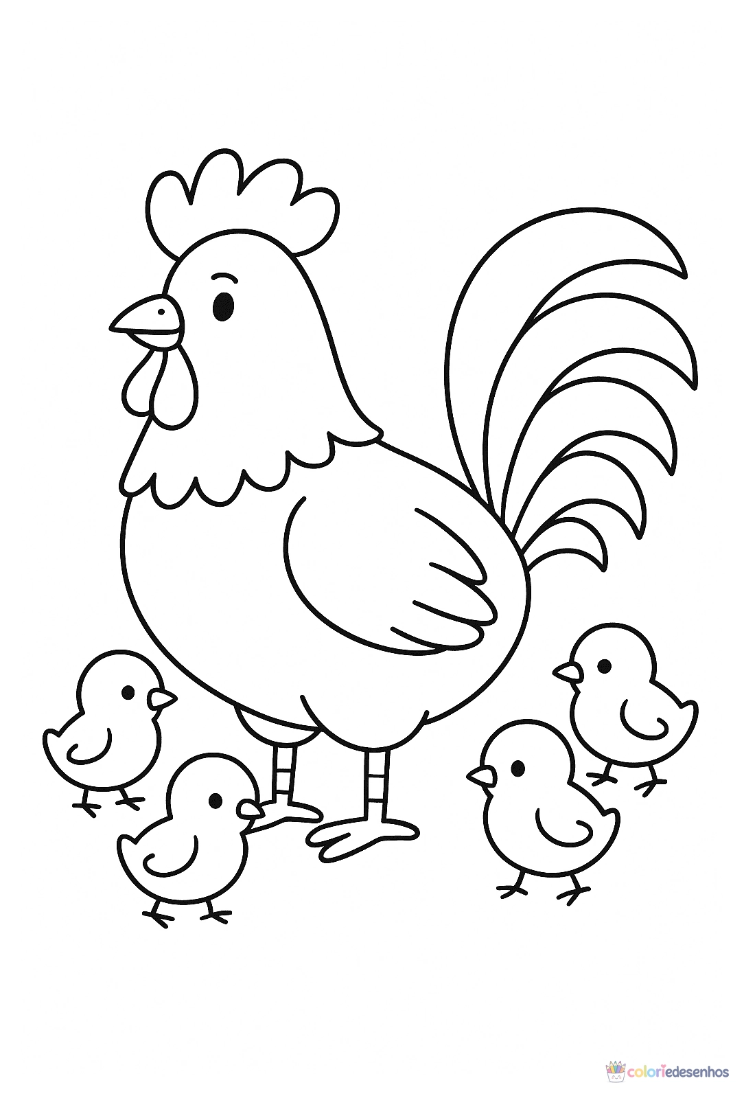 Galo para colorir