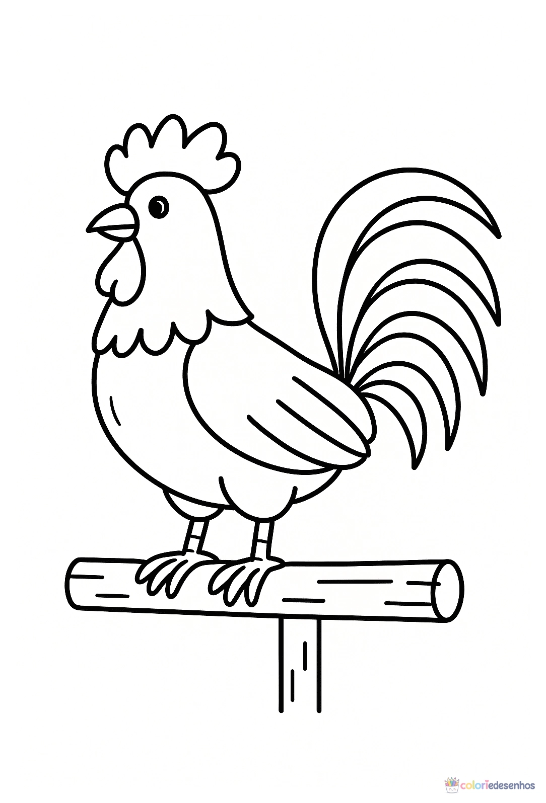 Galo para colorir