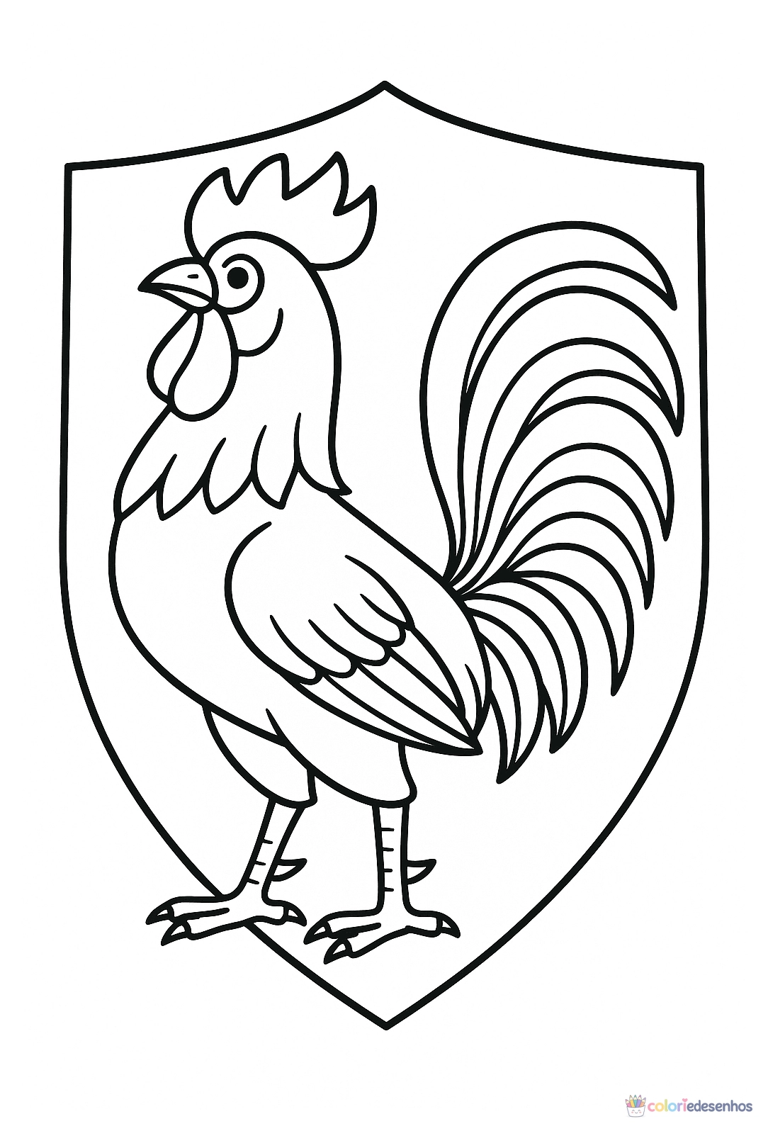Galo para colorir