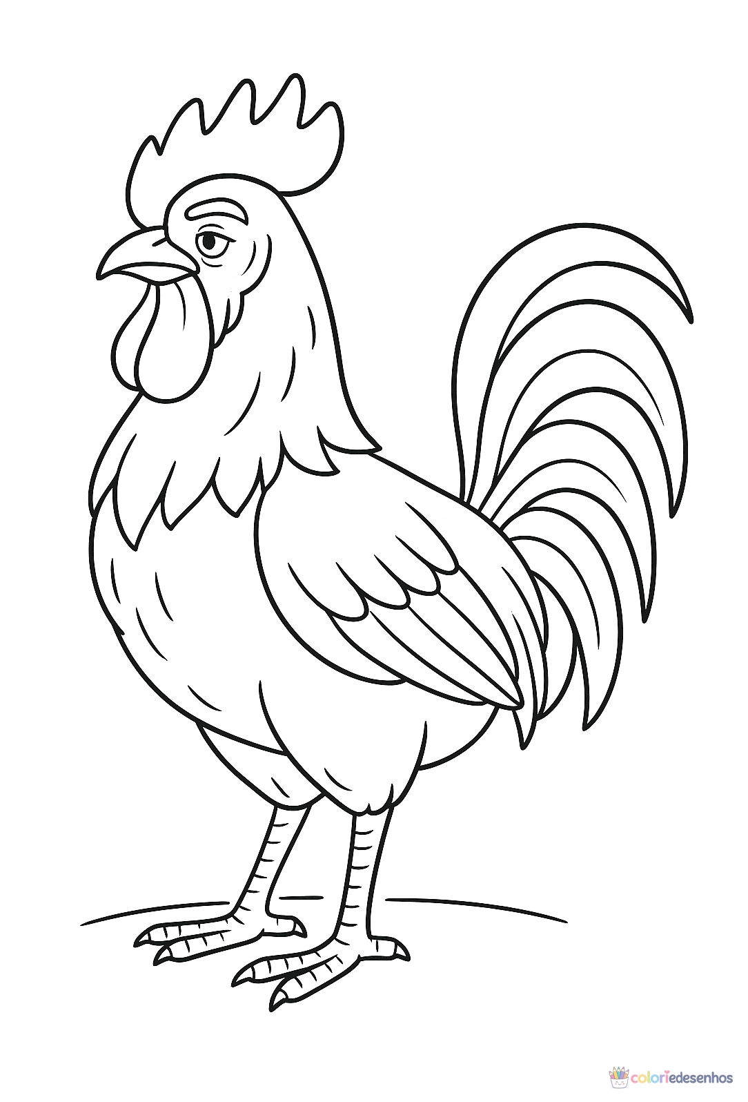 Galo para colorir