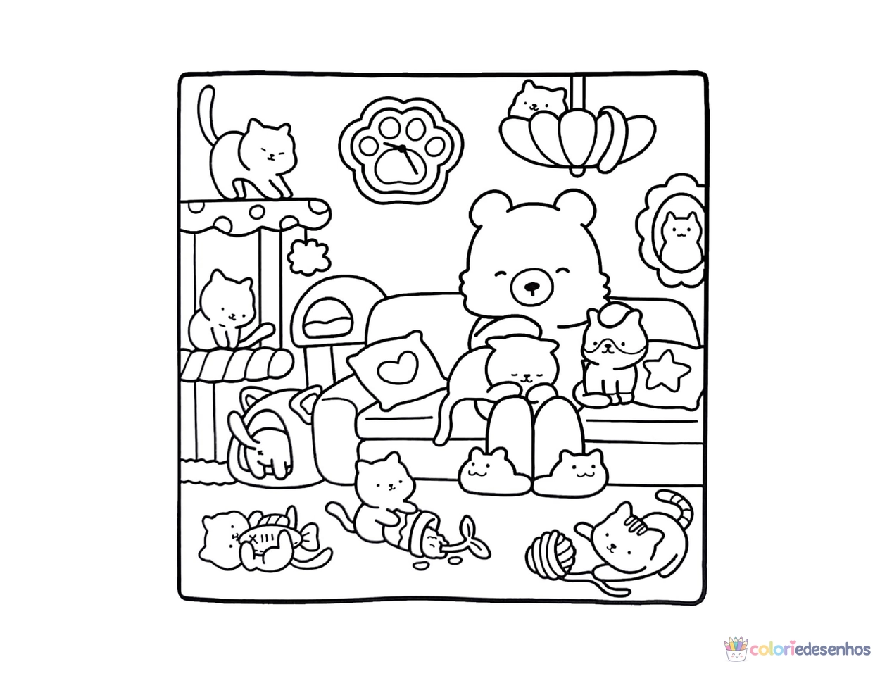 Cute & Comfy para imprimir e colorir para colorir