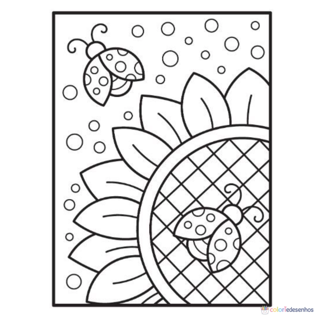 Girassol para imprimir e colorir para colorir
