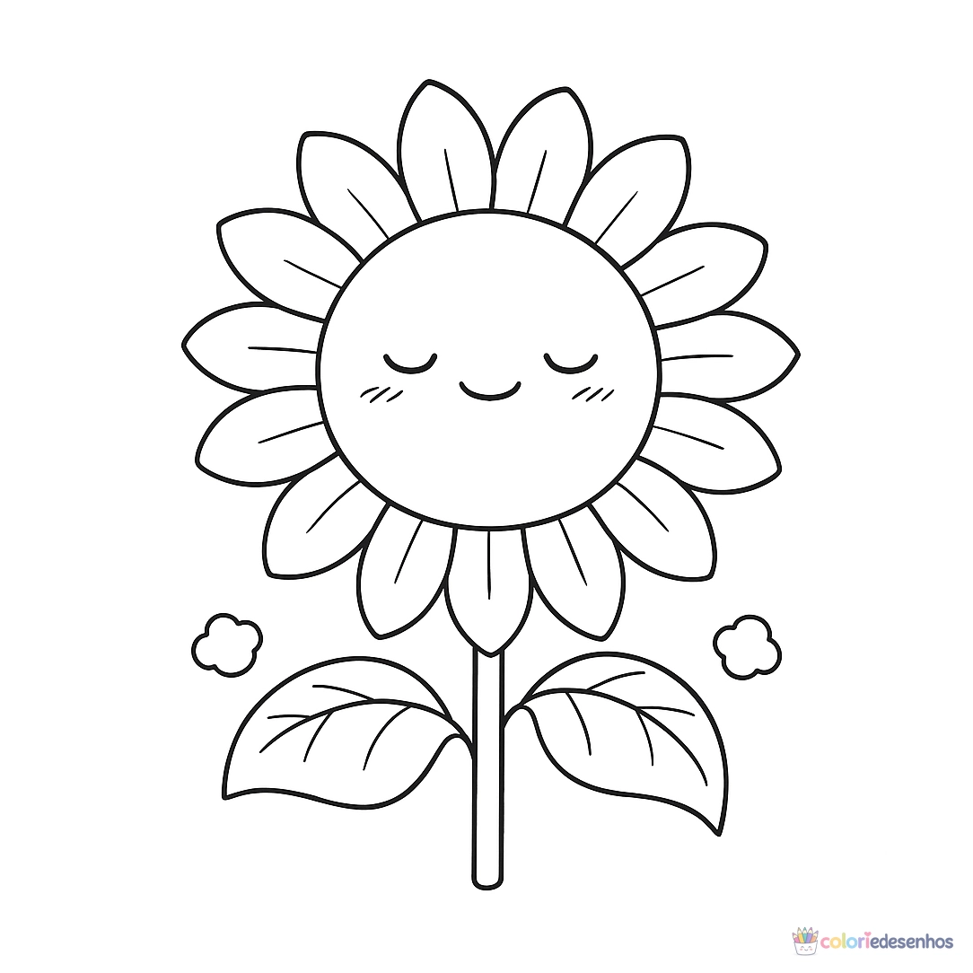 Girassol para imprimir e colorir para colorir