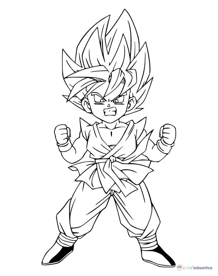 Goku para colorir