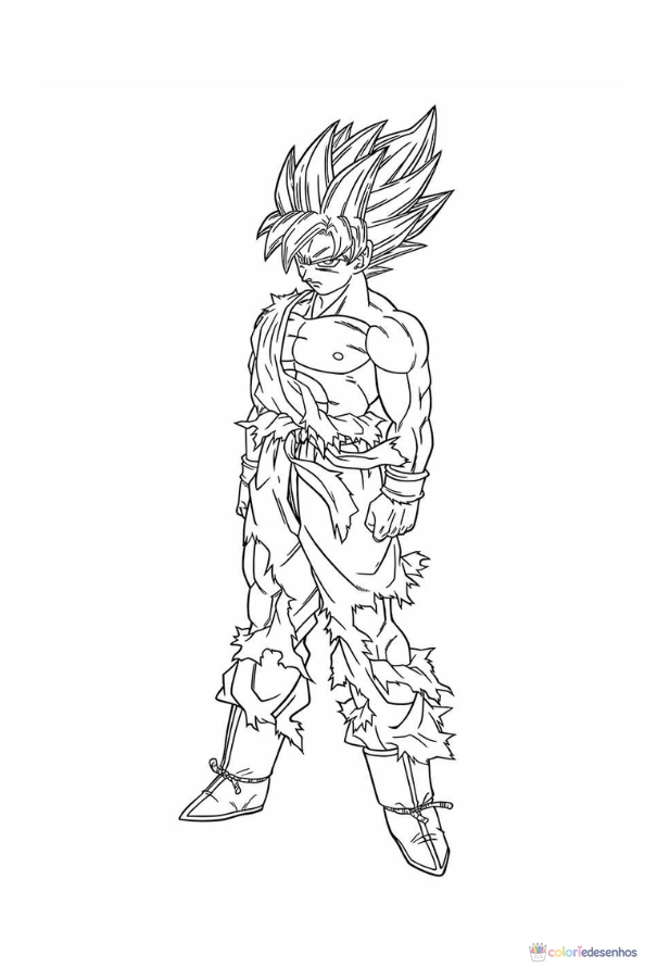 Desenhos do Goku para imprimir e colorir para colorir