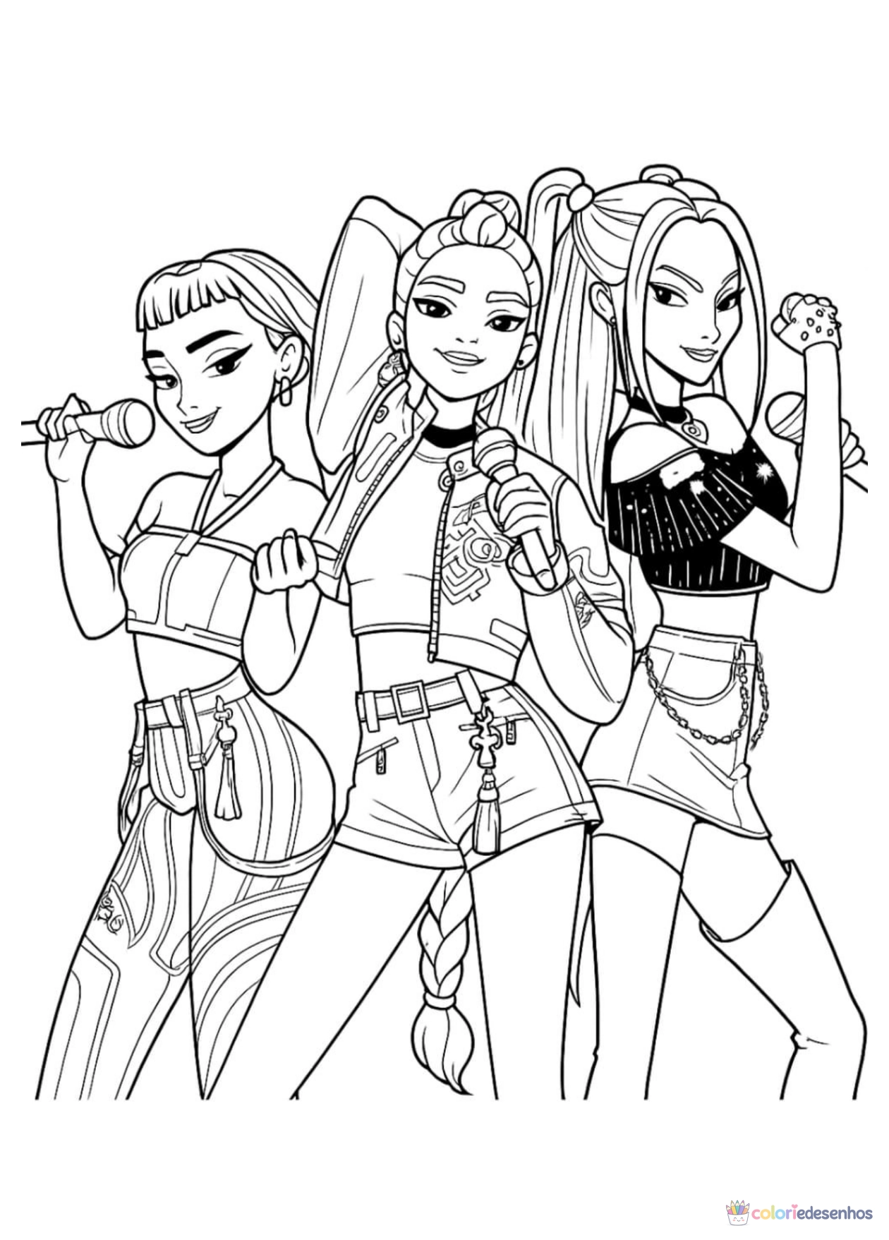 Guerreiras do KPop para imprimir e colorir para colorir