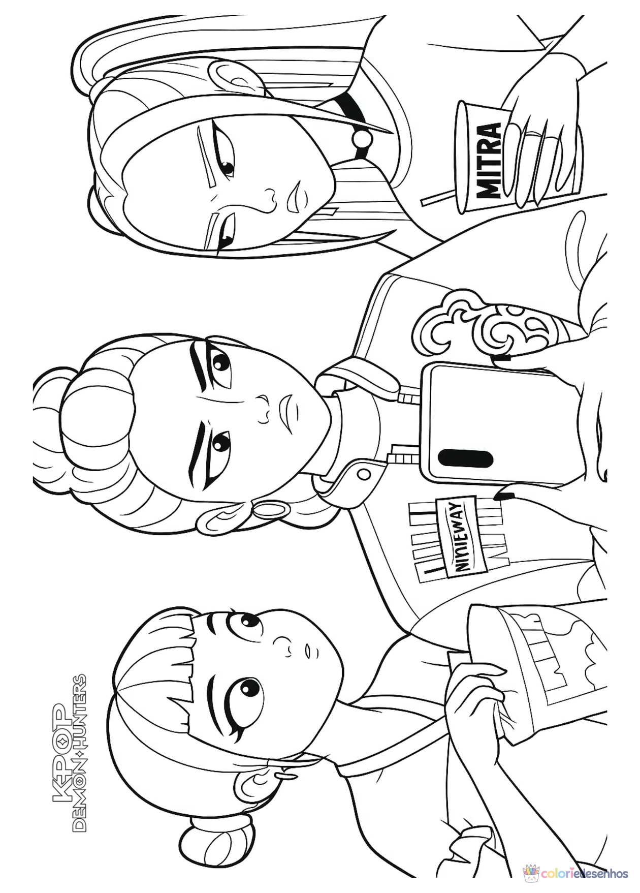Guerreiras do KPop para imprimir e colorir para colorir