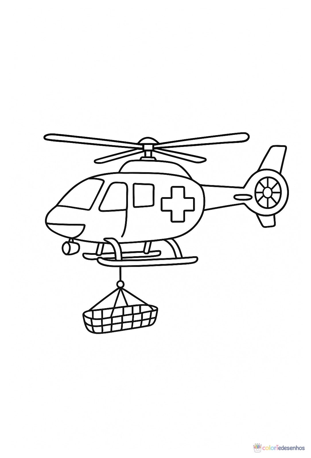 Helicóptero para colorir