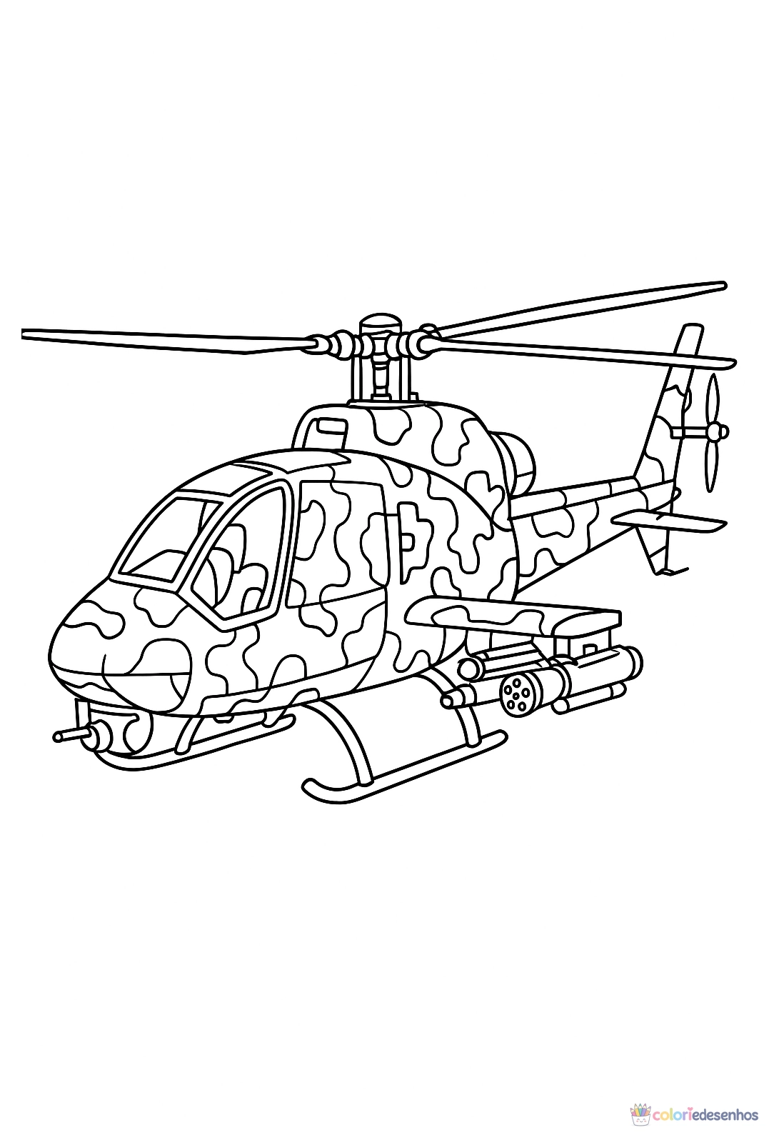 Helicóptero para colorir