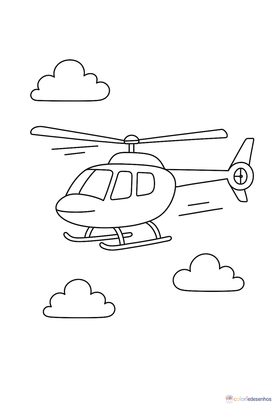 Helicóptero para colorir