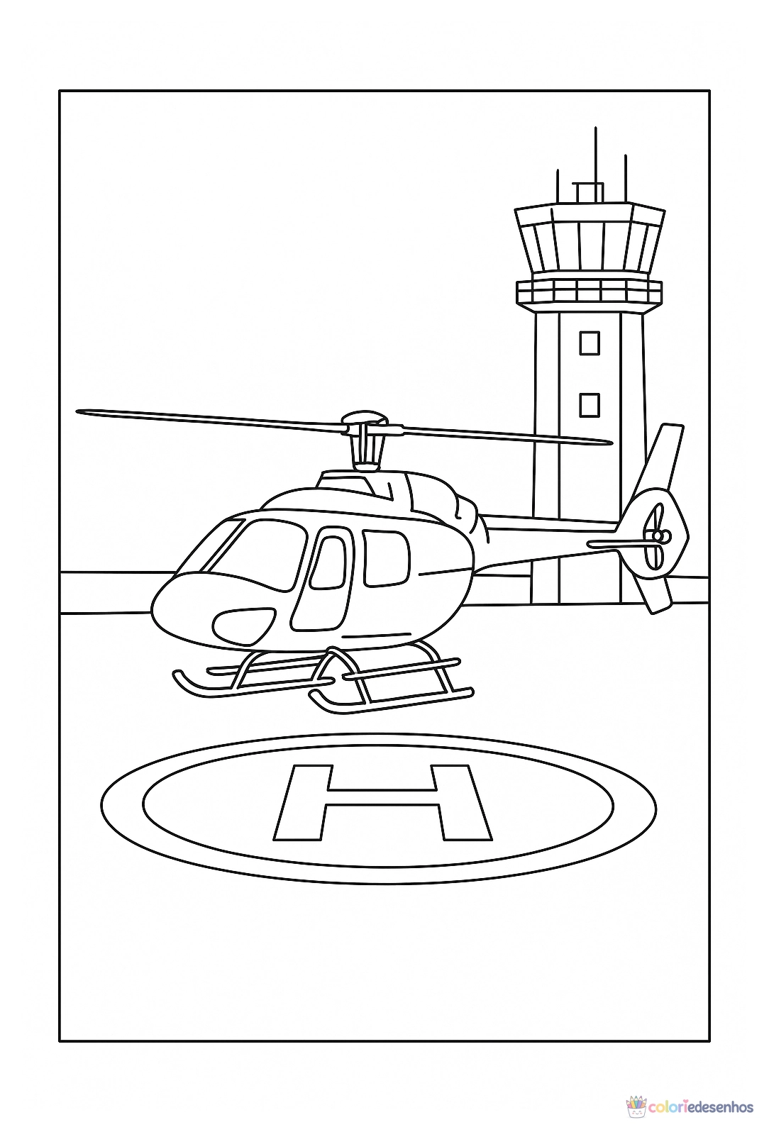 Helicóptero para colorir