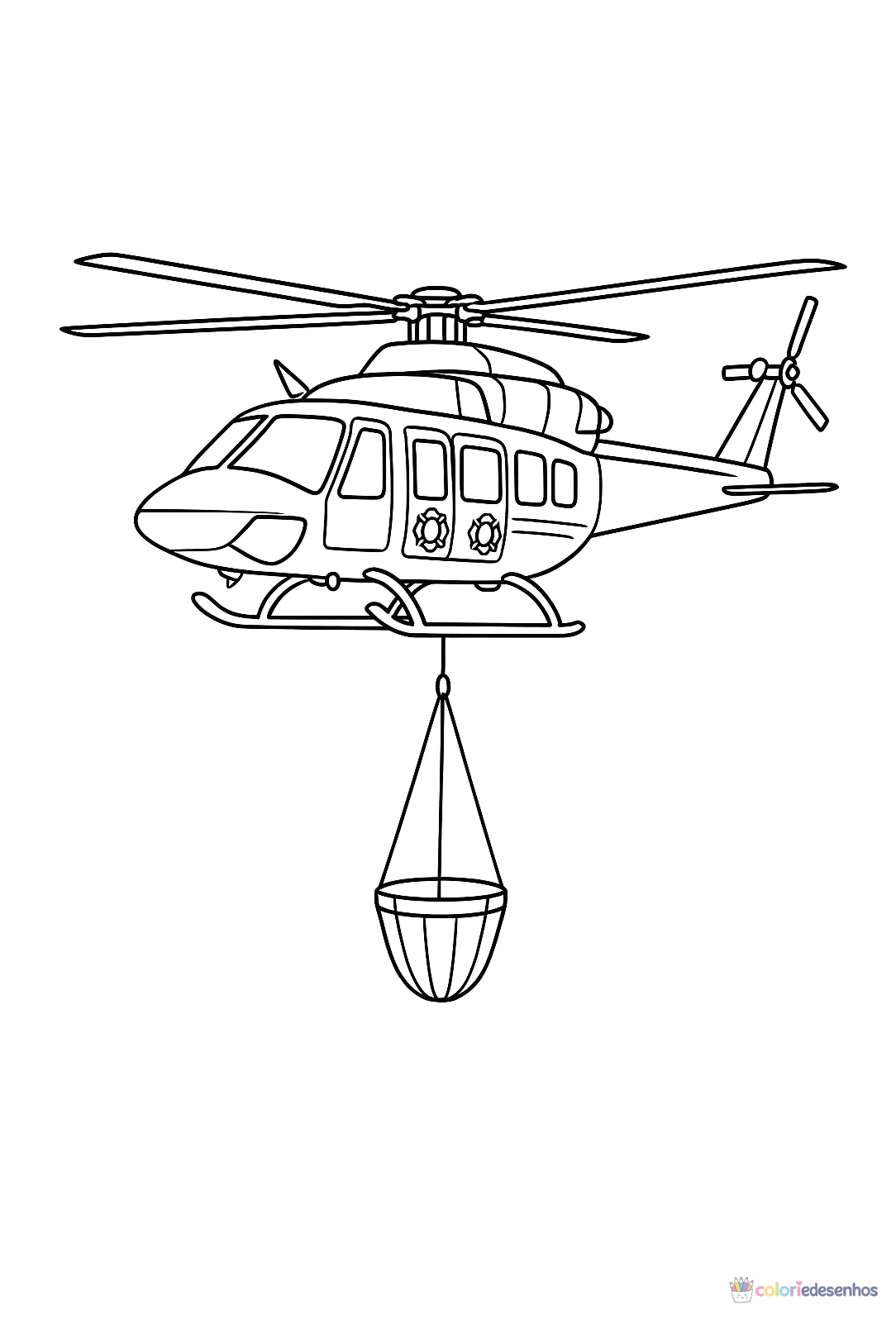 Helicóptero para colorir