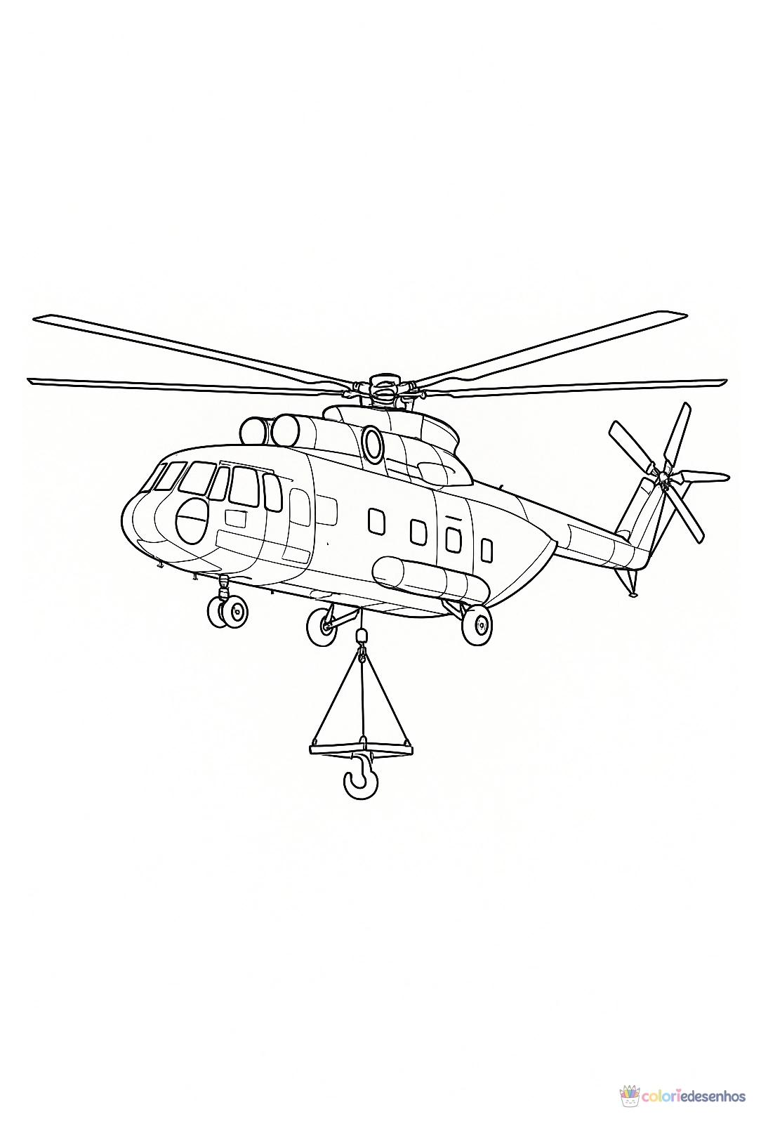 Helicóptero para colorir