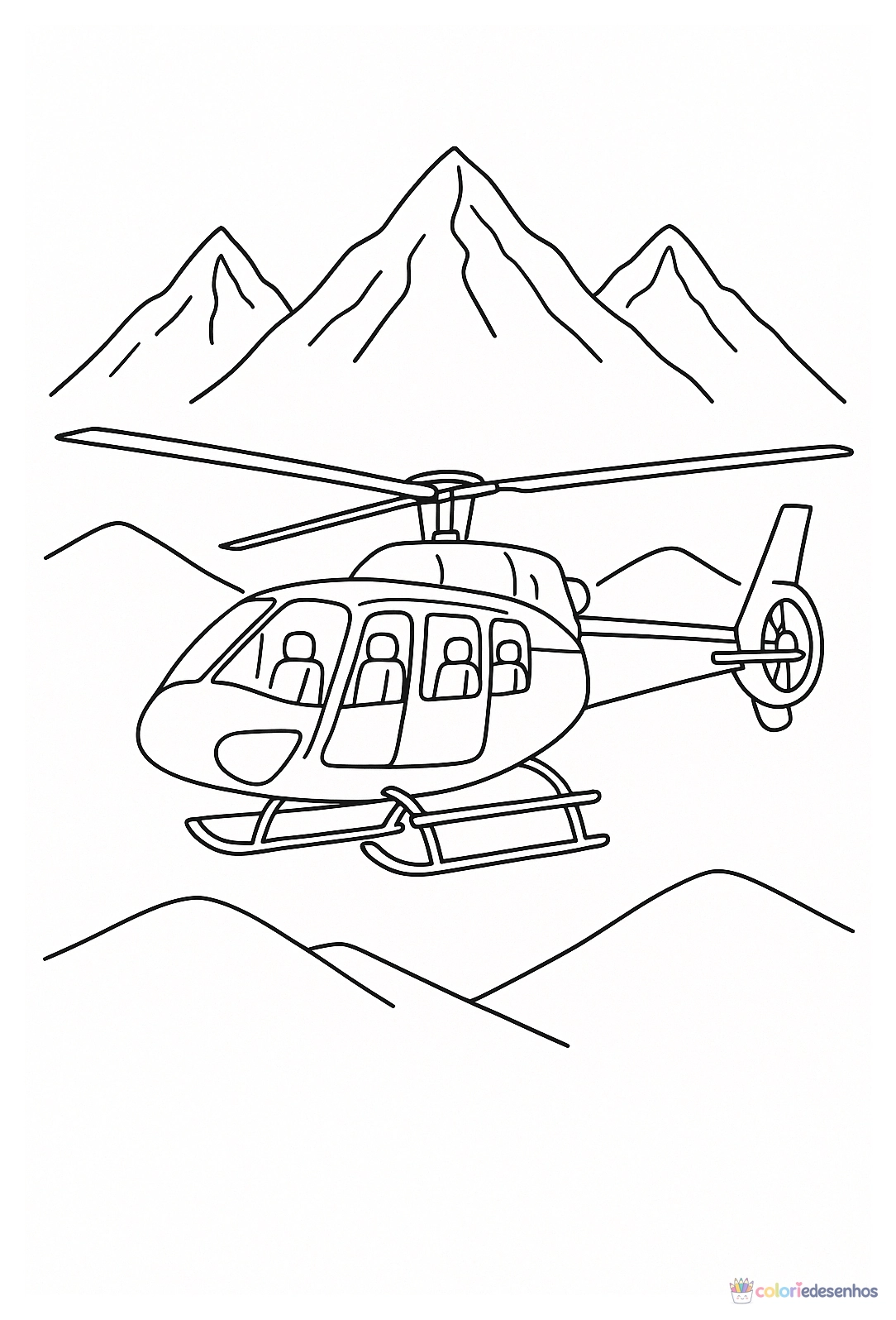 Helicóptero para colorir